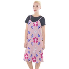 Flower Heart Print Pattern Pink Camis Fishtail Dress by Cemarart