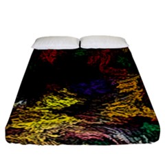 Abstract Painting Colorful Fitted Sheet (california King Size) by Cemarart