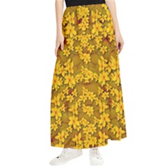 Blooming Flowers Of Lotus Paradise Maxi Chiffon Skirt by pepitasart