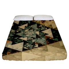 Triangle Geometry Colorful Fractal Pattern Fitted Sheet (california King Size) by Cemarart