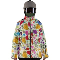 Colorful Flowers Pattern Men s Zip Ski And Snowboard Waterproof Breathable Jacket by Cemarart