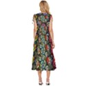 Floral Fractal 3d Art Pattern V-Neck Drawstring Shoulder Sleeveless Maxi Dress View4