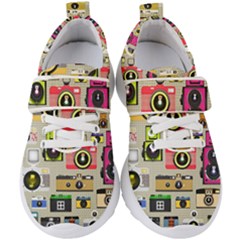 Retro Camera Pattern Graph Kids  Velcro Strap Shoes by Bedest