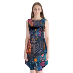 Wallet City Art Graffiti Sleeveless Chiffon Dress   by Bedest