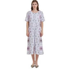 Pattern Texture Design Decorative Women s Cotton Short Sleeve Nightgown by Grandong