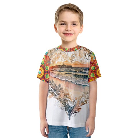 Mandalas-1084082 Ai-generated-7899053 Kids  Sport Mesh T-shirt by lipli