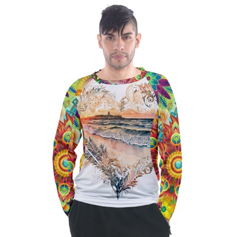 Mandalas-1084082 Ai-generated-7899053 Men s Long Sleeve Raglan T-shirt by lipli