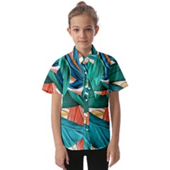 Leaves-3923413 Kids  Short Sleeve Shirt by lipli