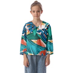 Leaves-3923413 Kids  Sailor Shirt by lipli