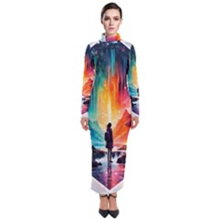 Starry Night Wanderlust: A Whimsical Adventure Turtleneck Maxi Dress by stine1