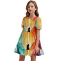 Starry Night Wanderlust: A Whimsical Adventure Kids  Short Sleeve Dolly Dress View2