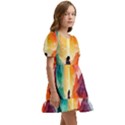 Starry Night Wanderlust: A Whimsical Adventure Kids  Short Sleeve Dolly Dress View3