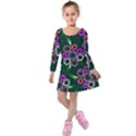 Floral-5522380 Kids  Long Sleeve Velvet Dress View1