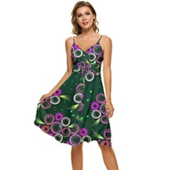 Floral-5522380 Sleeveless Tie Front Chiffon Dress by lipli