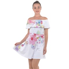 Flower-2342706 Off Shoulder Velour Dress by lipli