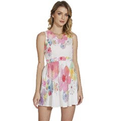 Flower-2342706 Sleeveless High Waist Mini Dress by lipli