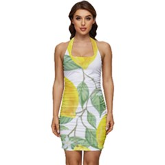 Fruit-2310212 Sleeveless Wide Square Neckline Ruched Bodycon Dress by lipli