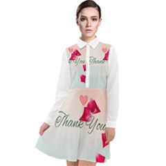 Thank You Design Long Sleeve Chiffon Shirt Dress by lipli