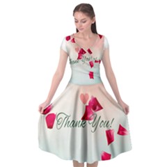 Thank You Design Cap Sleeve Wrap Front Dress by lipli