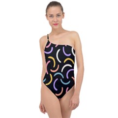 Abstract Pattern Wallpaper Classic One Shoulder Swimsuit by Maspions