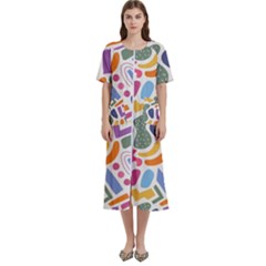 Abstract Pattern Background Women s Cotton Short Sleeve Nightgown by Maspions