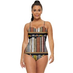 Book Nook Books Bookshelves Comfortable Cozy Literature Library Study Reading Reader Reading Nook Ro Retro Full Coverage Swimsuit by Maspions