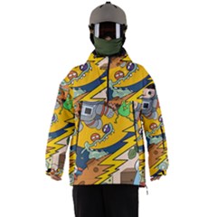 Astronaut Moon Monsters Spaceship Universe Space Cosmos Men s Ski And Snowboard Waterproof Breathable Jacket by Maspions