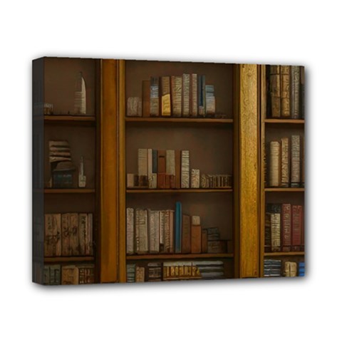 Books Book Shelf Shelves Knowledge Book Cover Gothic Old Ornate Library Canvas 10  X 8  (stretched) by Maspions