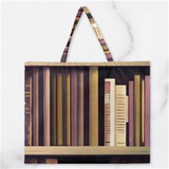 Books Bookshelves Office Fantasy Background Artwork Book Cover Apothecary Book Nook Literature Libra Zipper Large Tote Bag by Grandong