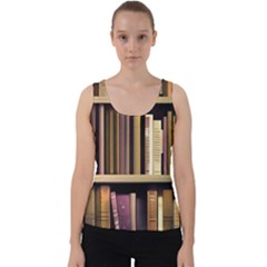 Books Bookshelves Office Fantasy Background Artwork Book Cover Apothecary Book Nook Literature Libra Velvet Tank Top by Grandong