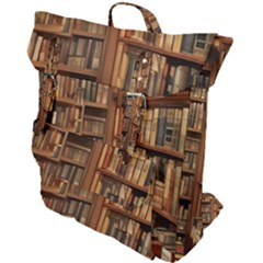 Room Interior Library Books Bookshelves Reading Literature Study Fiction Old Manor Book Nook Reading Buckle Up Backpack by Grandong