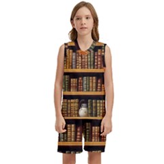 Room Interior Library Books Bookshelves Reading Literature Study Fiction Old Manor Book Nook Reading Kids  Basketball Mesh Set by Grandong