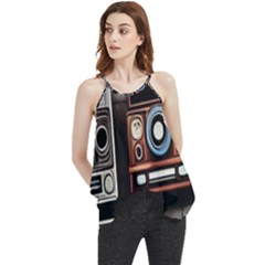 Retro Cameras Old Vintage Antique Technology Wallpaper Retrospective Flowy Camisole Tank Top by Grandong