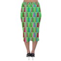 Trees Pattern Retro Pink Red Yellow Holidays Advent Christmas Velvet Midi Pencil Skirt View2