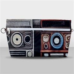 Retro Cameras Old Vintage Antique Technology Wallpaper Retrospective Handbag Organizer by Grandong