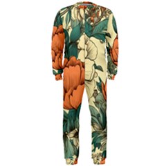 Flowers Pattern Texture Art Colorful Nature Painting Surface Vintage Onepiece Jumpsuit (men) by Maspions