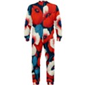 Red Poppies Flowers Art Nature Pattern OnePiece Jumpsuit (Men) View2