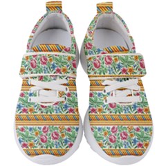 Flower Pattern Art Vintage Blooming Blossom Botanical Nature Famous Kids  Velcro Strap Shoes by Maspions