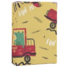 Childish Seamless Pattern With Dino Driver Playing Cards Single Design (rectangle) With Custom Box by Apen