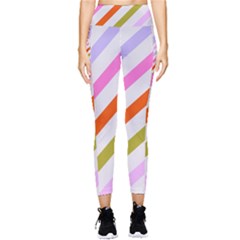 Lines Geometric Background Pocket Leggings  by Maspions