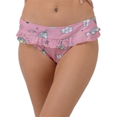 Cute Unicorn Seamless Pattern Frill Bikini Bottoms by Apen