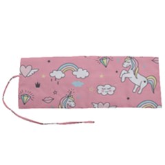 Cute Unicorn Seamless Pattern Roll Up Canvas Pencil Holder (s) by Apen