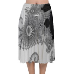 Apple Males Almond Bread Abstract Mathematics Velvet Flared Midi Skirt by Apen