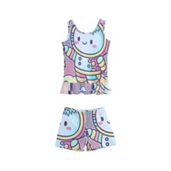 Boy Astronaut Cotton Candy Childhood Fantasy Tale Literature Planet Universe Kawaii Nature Cute Clou Kids  Boyleg Swimsuit by Maspions