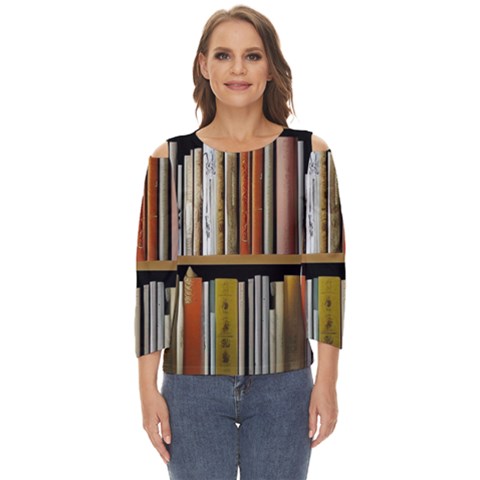 Book Nook Books Bookshelves Comfortable Cozy Literature Library Study Reading Reader Reading Nook Ro Cut Out Wide Sleeve Top by Maspions