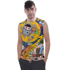 Astronaut Moon Monsters Spaceship Universe Space Cosmos Men s Regular Tank Top by Maspions