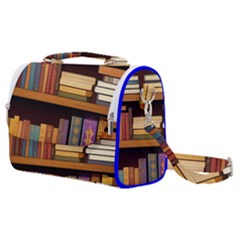 Book Nook Books Bookshelves Comfortable Cozy Literature Library Study Reading Room Fiction Entertain Satchel Shoulder Bag by Maspions