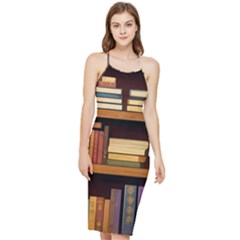 Book Nook Books Bookshelves Comfortable Cozy Literature Library Study Reading Room Fiction Entertain Bodycon Cross Back Summer Dress by Maspions