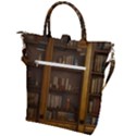 Books Book Shelf Shelves Knowledge Book Cover Gothic Old Ornate Library Buckle Top Tote Bag View2