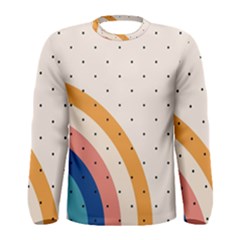 Abstract Geometric Bauhaus Polka Dots Retro Memphis Rainbow Men s Long Sleeve T-shirt